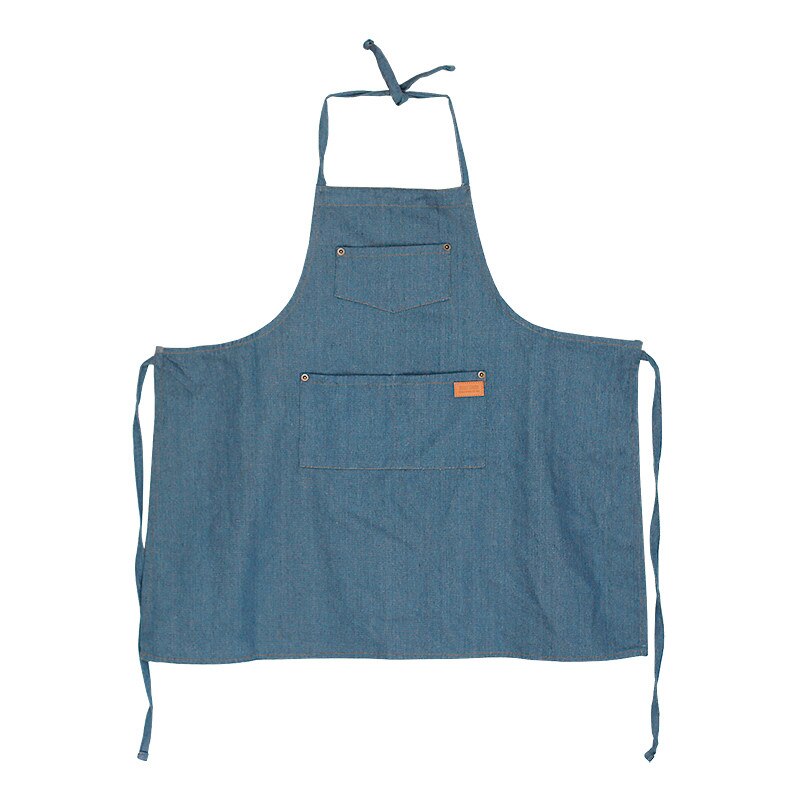Kjøkken restaurant arbeid denim forkle bunnstoff cowboy kokk matlaging kjøkken forkle for kvinne menn kafé butikk bbq frisør
