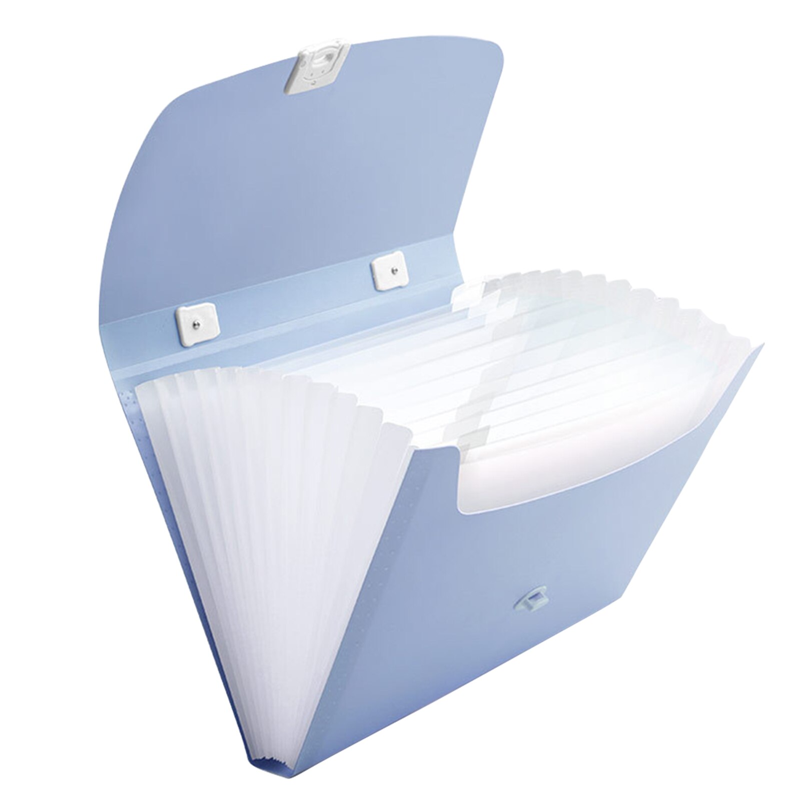 Carpeta de archivos en expansión sólida tamaño A4, acordeón de escritorio, oficina, escuela, hogar, artículos de papelería impermeables, Antipérdida con asa: Blue 5 Grids