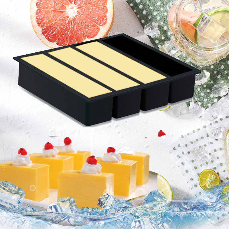 4 Cubes Giant Storage For Food Meal Sauce With Lid Silicone Freezer Trays Extra Large Soup Ice Tray Food Freezing Molds