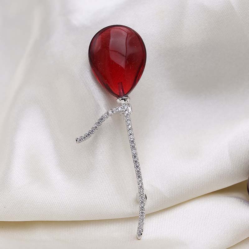 Rot Bäume AAA Zirkonia Nette Ballon Form Brosche Pins Schmuck Weihnachten Pullover Mantel Zubehör