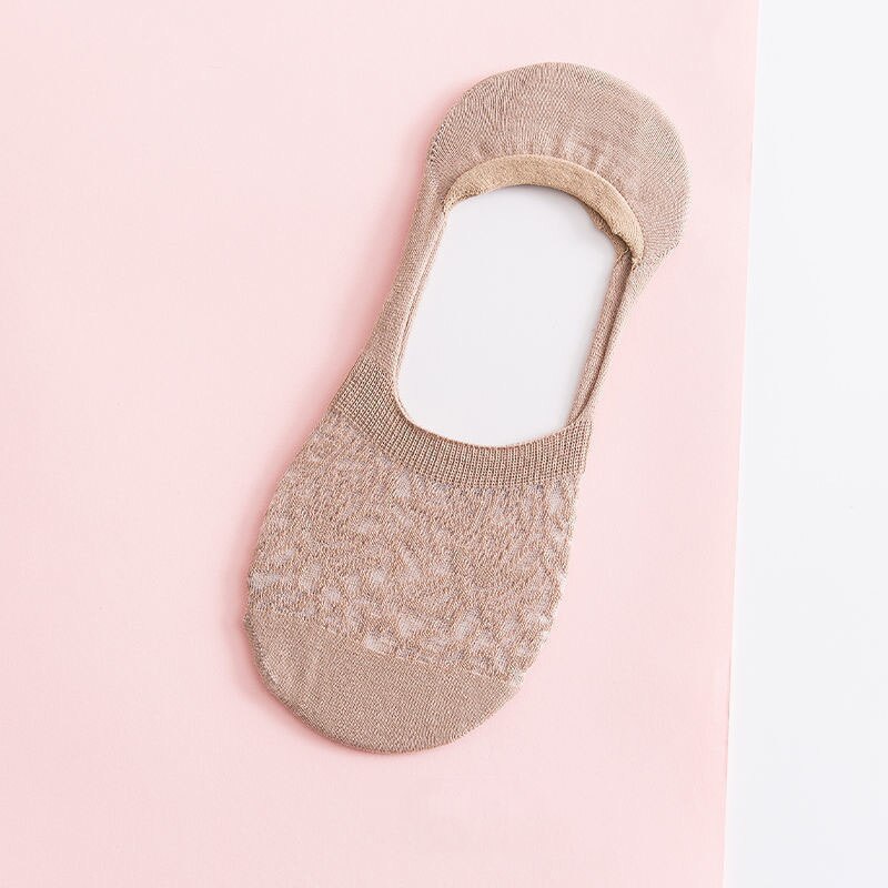 5 Pairs Spring Summer Women Socks Solid Color Wild Shallow Mouth Felmen Girls Female Invisible No Show Slipper Socks: G