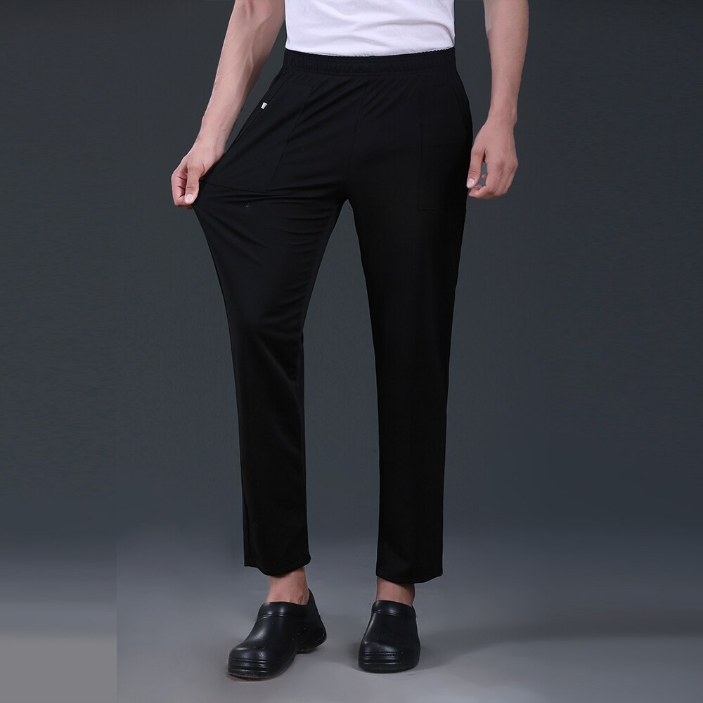 Chef Pants Stretch Elastic Pants Kitchen Restaurant Uniforms Hotel Work Wear Catering Waiter Cook Pants Chef Bottoms Trousers
