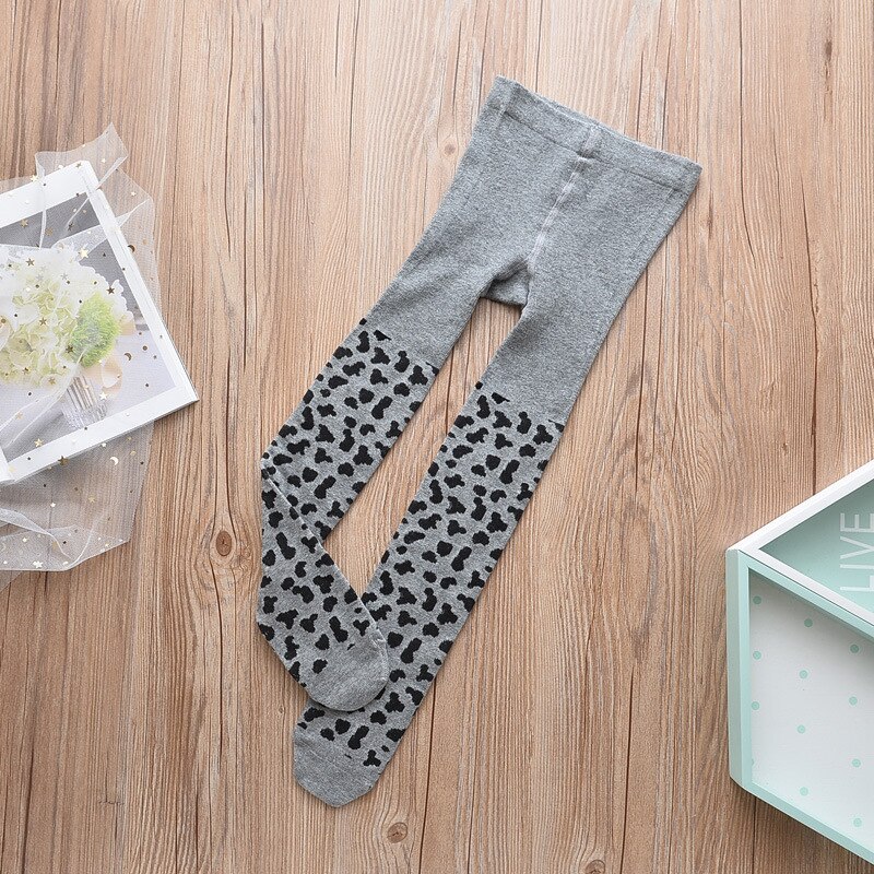 Pantimedias de leopardo para niñas y bebés de de: Gris / M