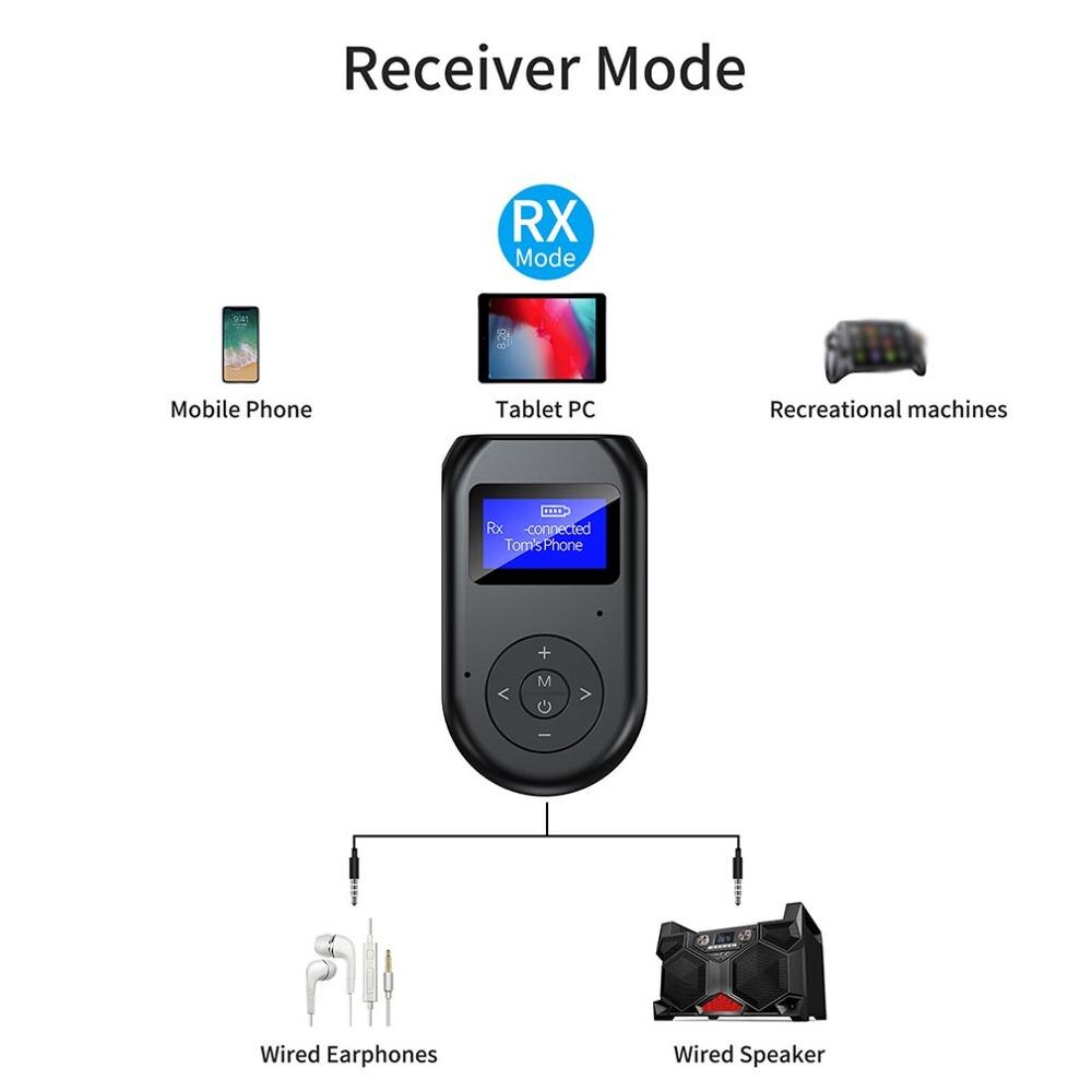 Drahtlose 5,0 Neue Lcd Anzeige Adapter Empfänger Transmitte Zwei in Einem Freisprechen Anruf