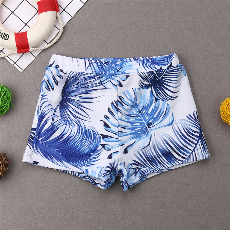 Sommer familie matchende badetøj forældre børn badedragt kvinder piger off shoulder bikini mænd drenge blade trunks badedragt