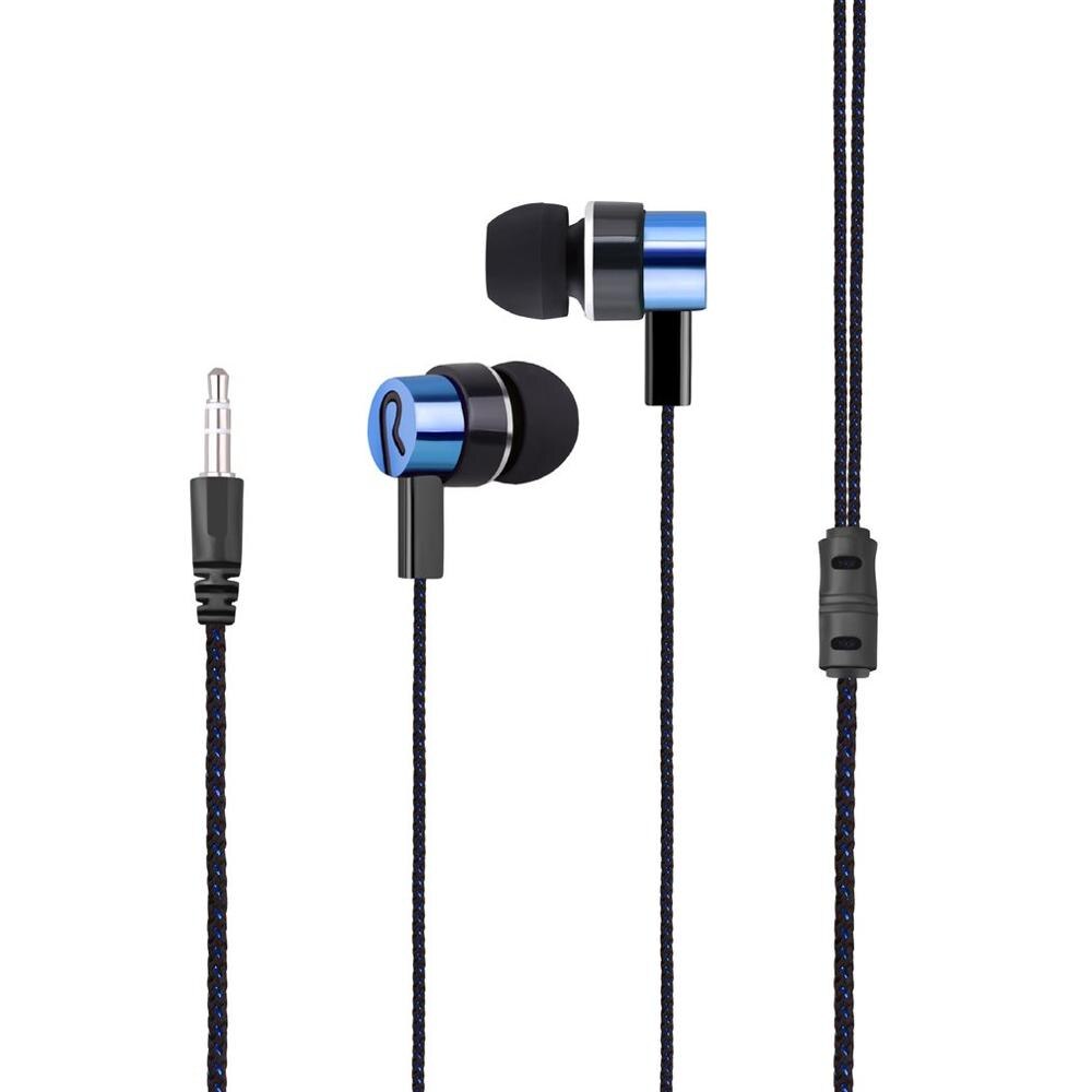 Gevlochten Bedrade Koptelefoon Subwoofer In-Ear Oortelefoon Geluidsisolerende Headset Voor Telefoons MP3 MP4 Pc Game Voor Samsung s6: Blauw