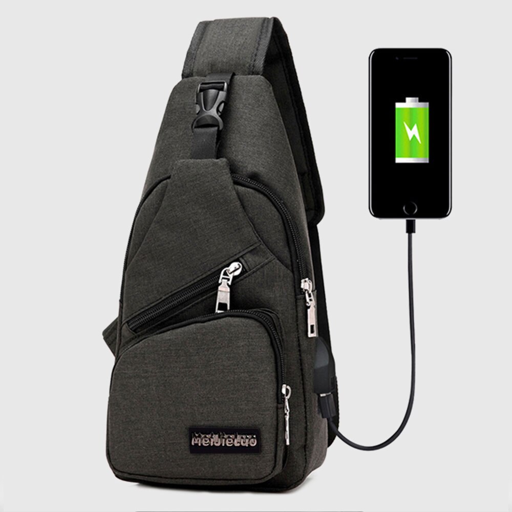 Anti-diefstal opladen casual mannen borsttas polyester crossbody tassen schoudertas borsttas tas voor mobiele telefoon portemonnee