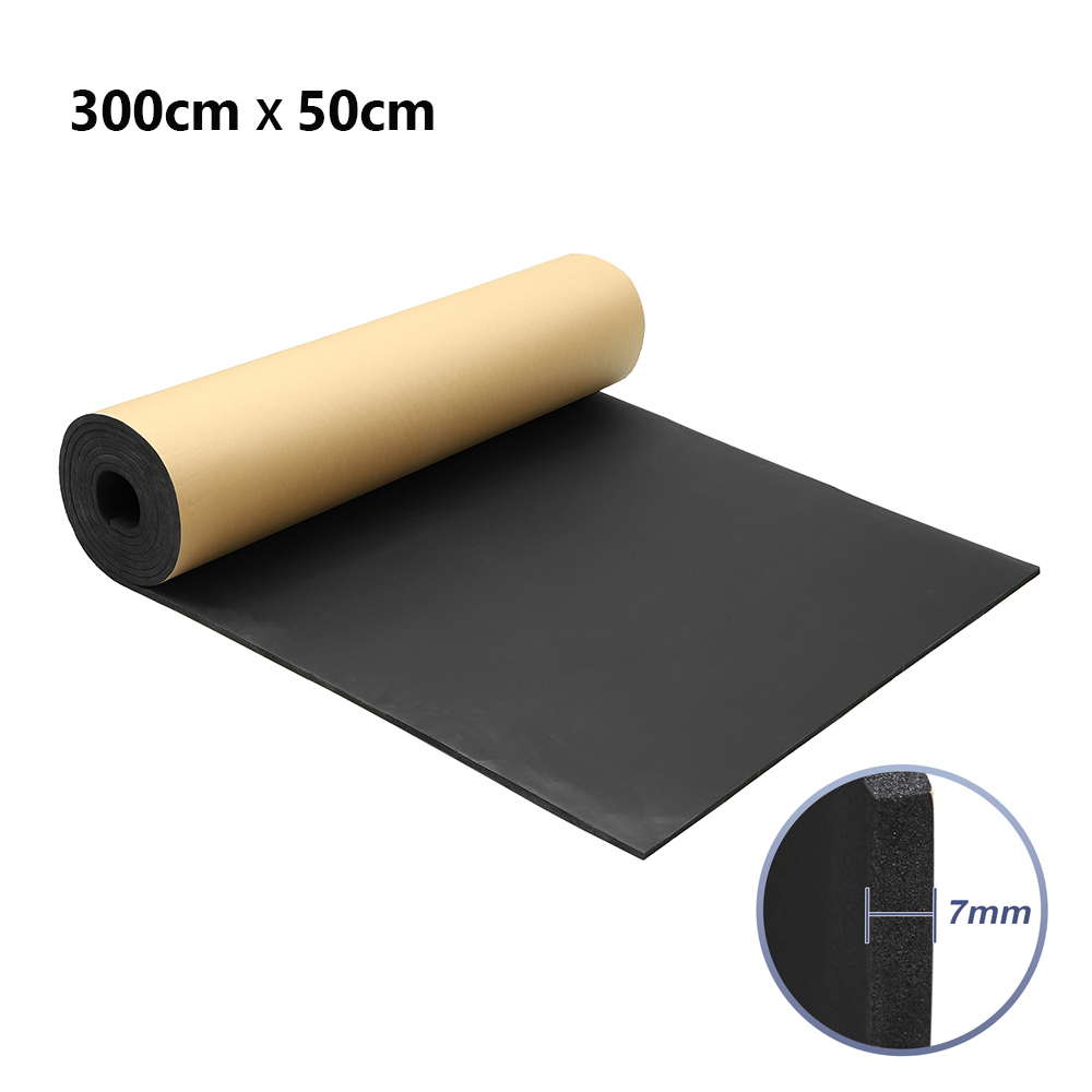UXCELL-alfombrilla amortiguadora de sonido, 420x40cm, 4mm, 18 pies cuadrados, almohadilla de aislamiento térmico Universal para puerta de coche, amortiguación de suelo, espuma autoadhesiva, 1 rollo