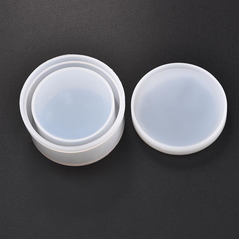 Resin Silicone Mold Storage Box Mold for Jewelry Making Heart Shape Cut Mold DIY Crystal Epoxy Box Jewelry Tools Moulds: Round Set