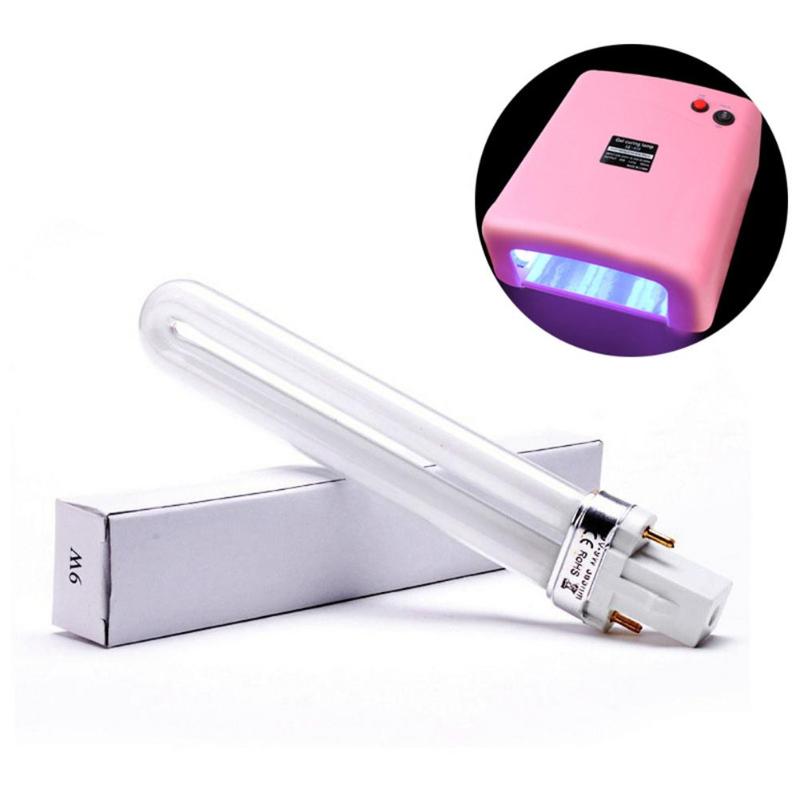 Uv-lampa glödlampa rör u-form utbyte 9w glödlampor för maskin nail art härdande lampa ljus till spik