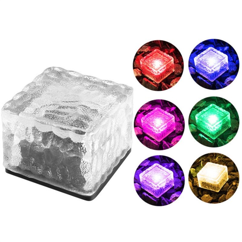 DLMH – spot lumineux LED solaire en verre, imperméable, luminaire décoratif de paysage, idéal pour une pelouse, une cour ou des escaliers: 7 colors