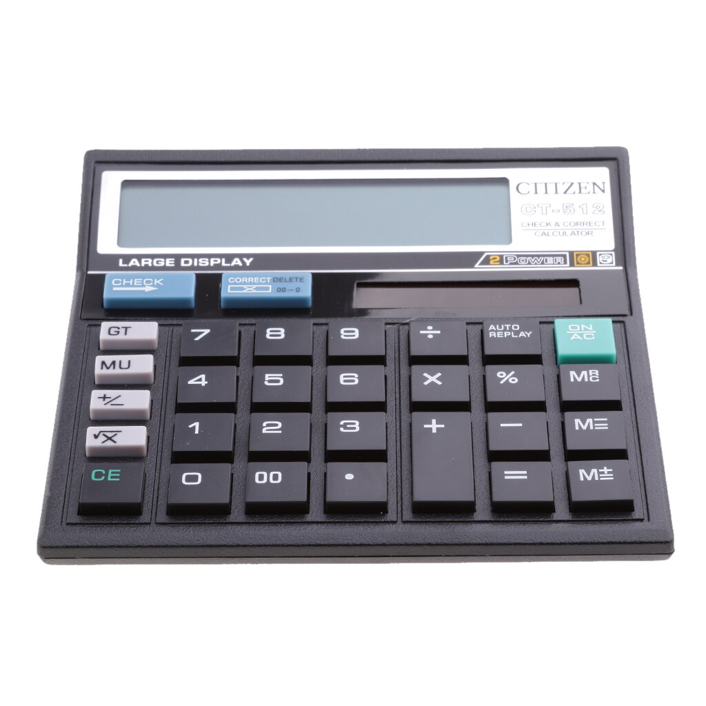 Desktop Calculator 12-Digit LCD Solar Battery Basic Calculator for Office