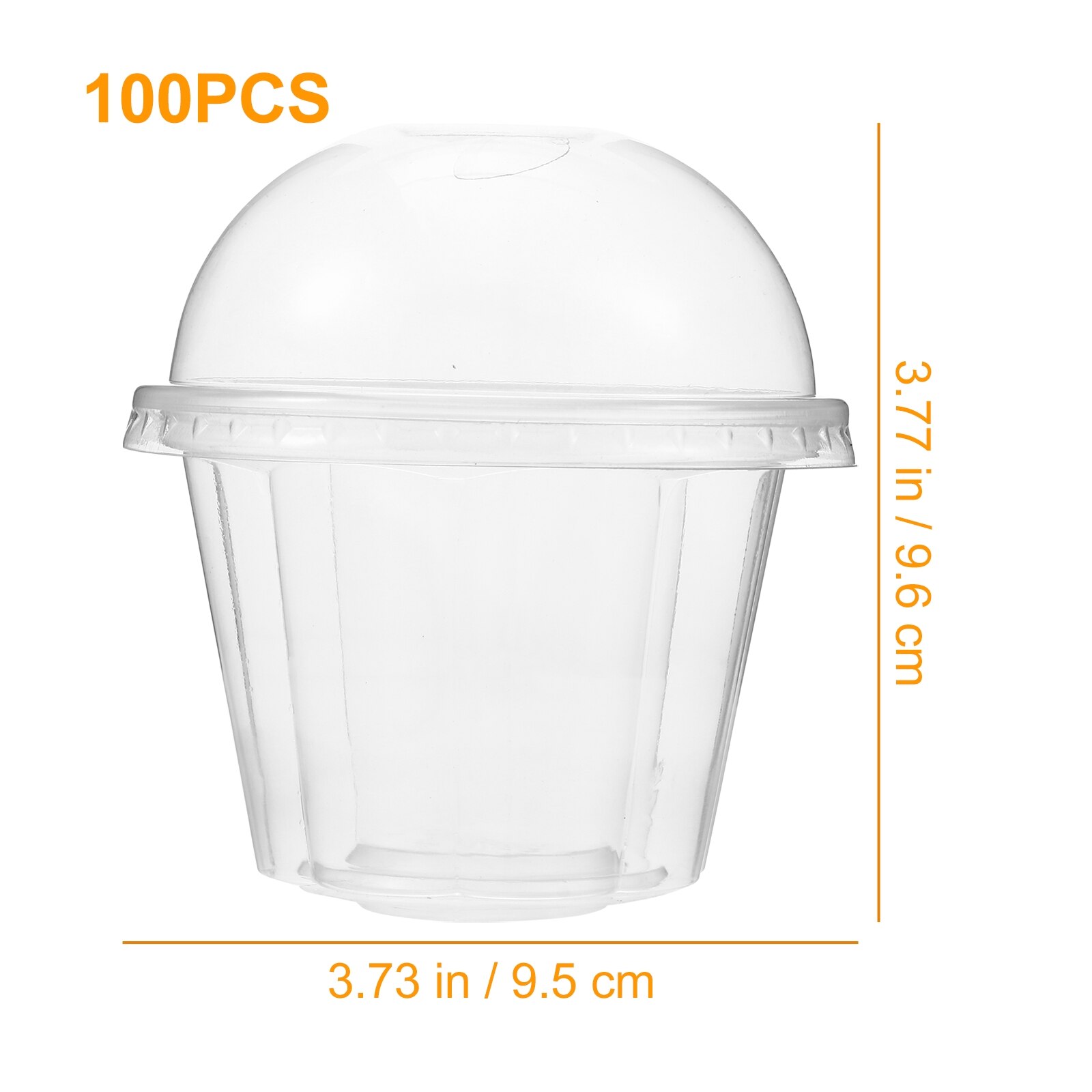 100Sets 250Ml Sap Cups Voorgerecht Kopjes Afgeronde Huishoudelijke Mousse Cups Dessert Cups Snack Cups Met Cover Voor Keuken