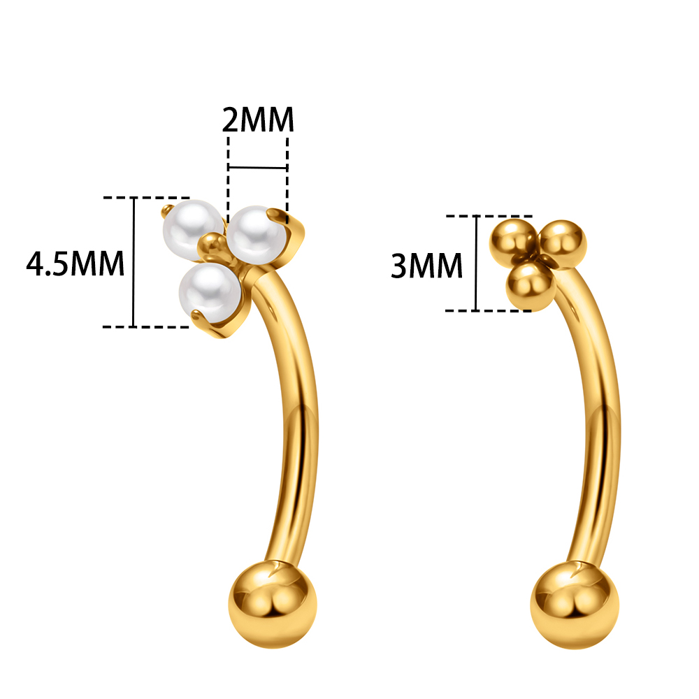 G23 titanio ASTM-F136 Piercings ceja hilo interno Piercings de cejas joyería del cuerpo para mujeres pendiente de circón