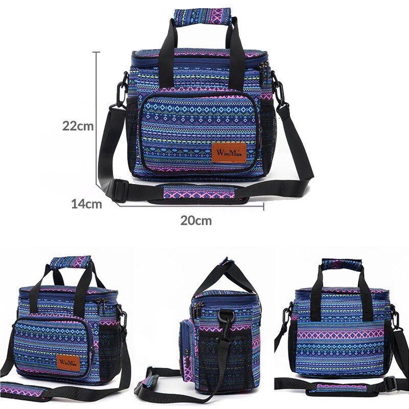 Winmax Isolierte Mittagessen Tasche Große Kapazität Mehrweg Mittagessen Kasten Tasche Arbeit Schule Tragbare Kühltasche mit Abnehmbaren Schulter Gurt