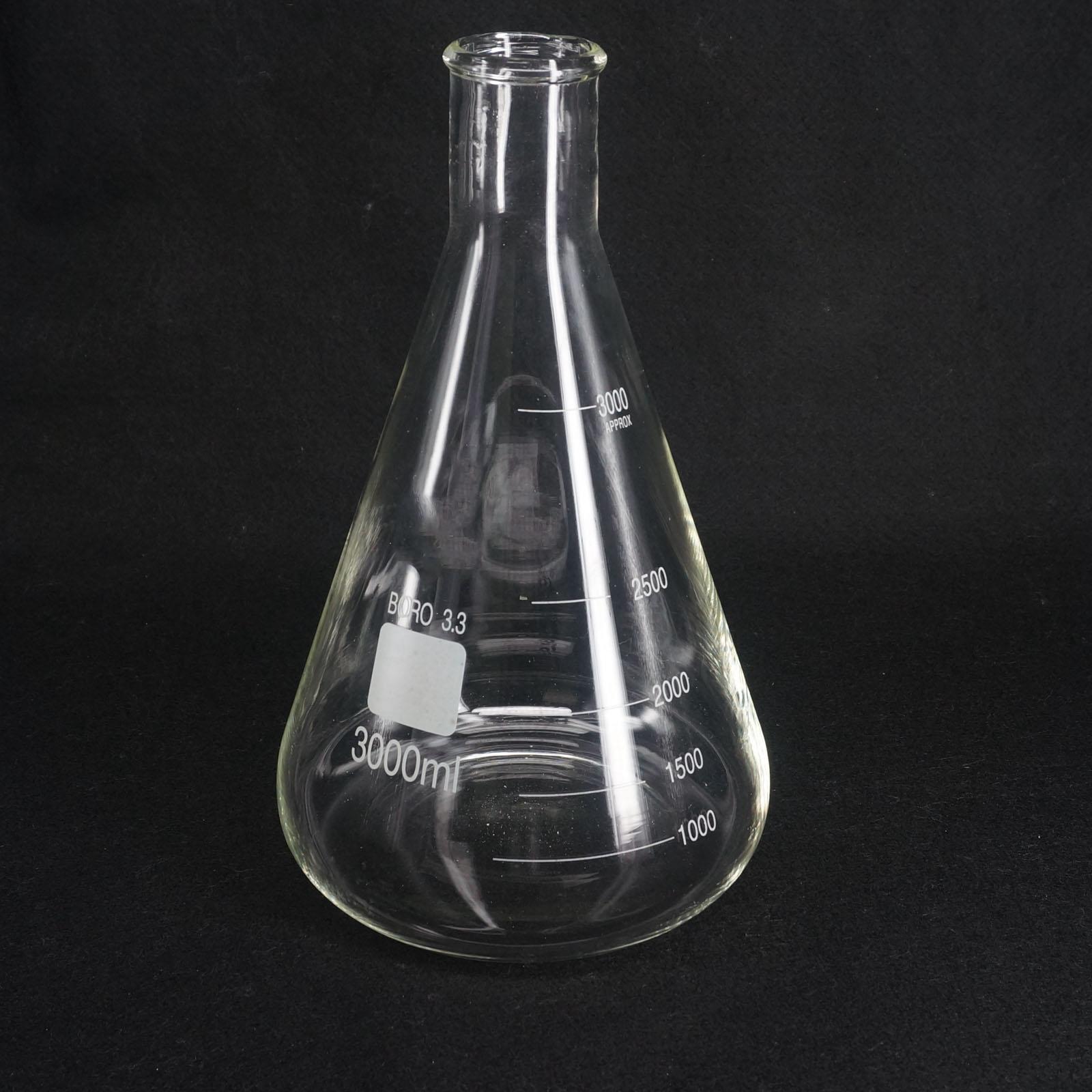3000ml G3.3 Borosilicate Glass Conical Flask laboratory Erlenmeyer Flask