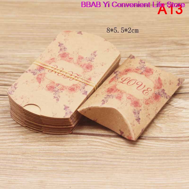 Caja de papel Kraft en forma de almohada, 10 Uds.: A13