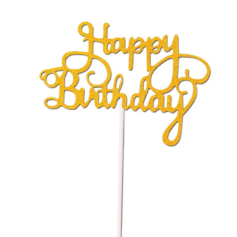 Happy Birthday Cake Topper Acrylic Letter Cake Toppers Party Supplies Happy Birthday Black Cake Decorations DIY: 01