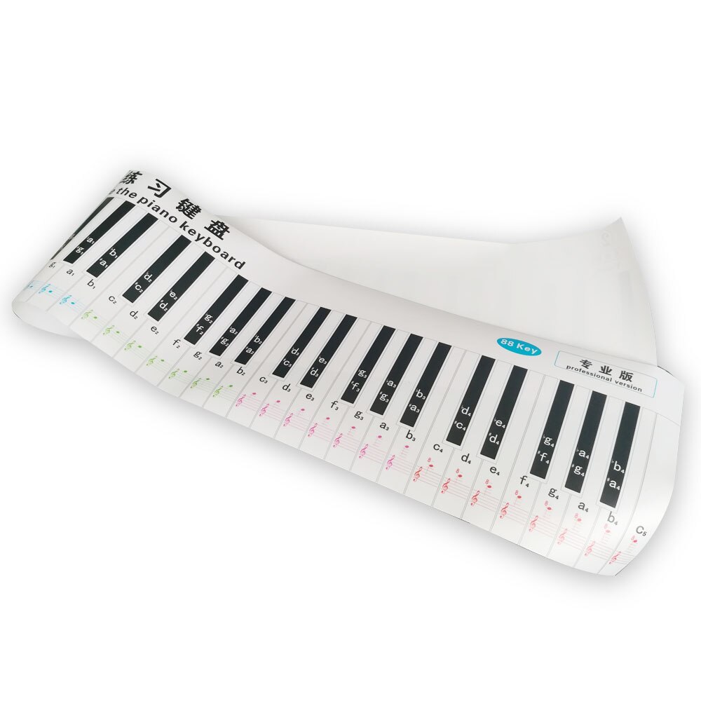 Version 88 Key Keyboard Piano Finger Simulation Practice Guide Teaching Aid Note Chart for Beginner Student