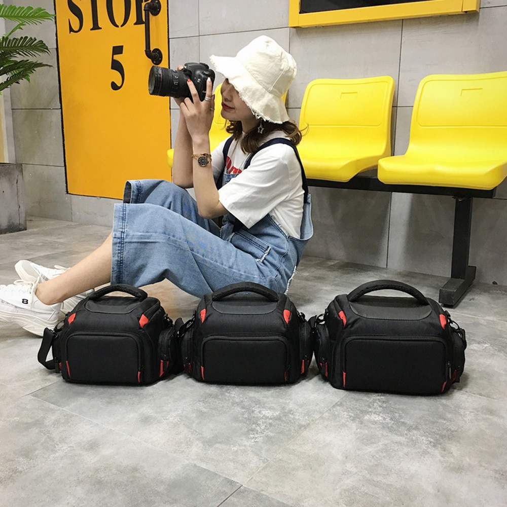 Waterproof Digital DSLR Camera Bag Nylon Shoulder Case Video Camera Bag Outdoor Camera Handbags Photography Photo Bag