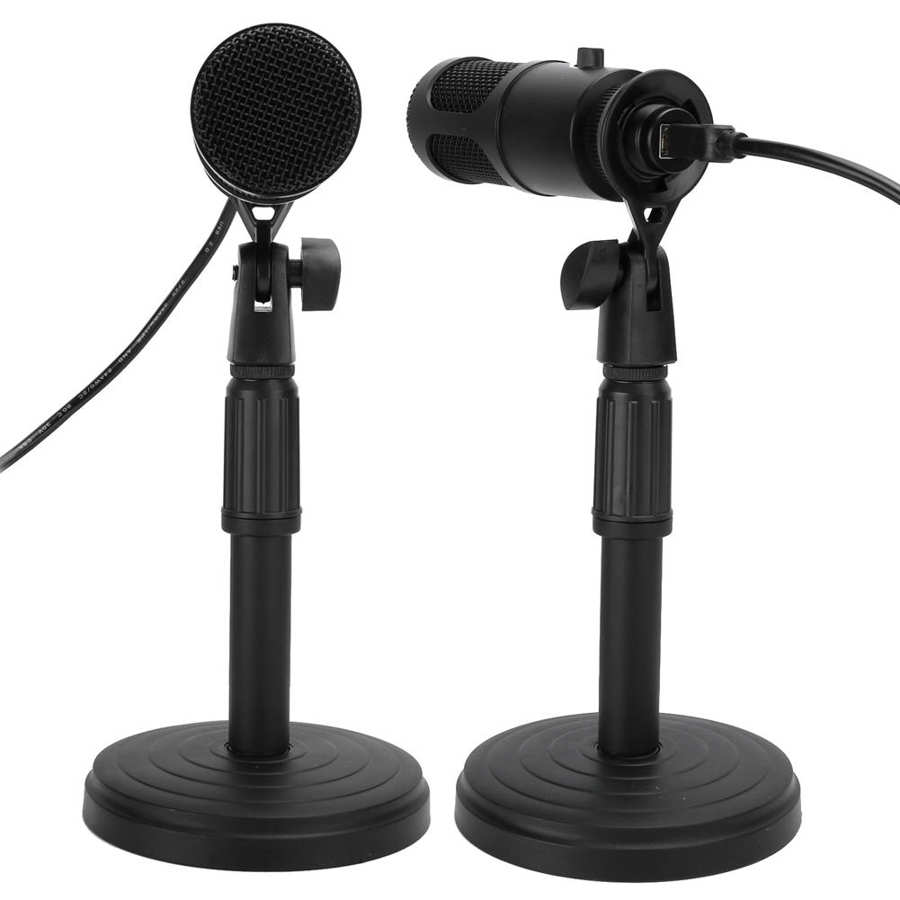 USB Microphone Desktop Base Retractable Stand USB Microphone Computer Condenser Drive-Free Game Mic Condenser Microphone