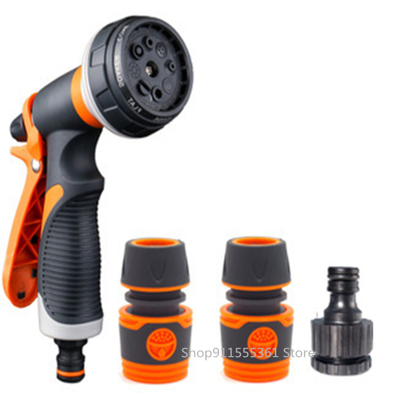 4pcs/set Watering Gun Garden Nozzle Hose Nozzle Adjustable Nozzle Water Gun Lawn Hose Multifunction Garden High Pressure Sprayer: green