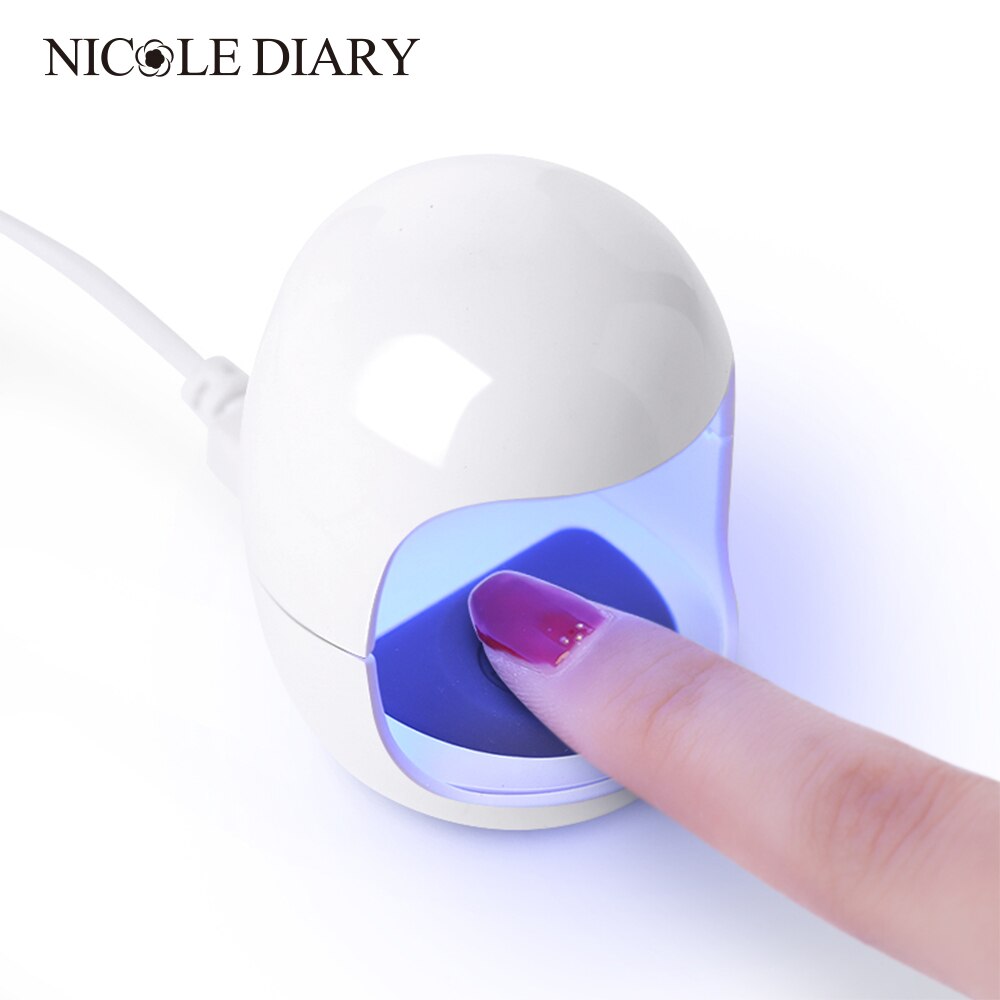 Nicole Dagboek 3W Usb Mini Nail Dryer Draagbare Uv Led Curing Lamp 30 S Sneldrogende Genezen Licht Voor gel Polish