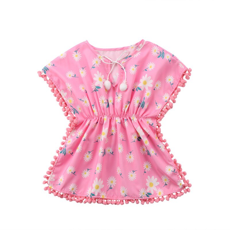 Peuter Baby Meisjes Jurk Swim Cover-Up Bloemen Jurk Meisjes Zwemkleding Een Stuk Strand Zonnejurk Zomer Poncho: 2 / 100