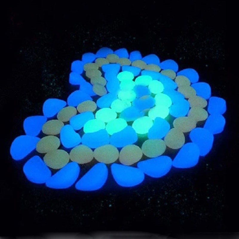 Caillou en plastique Fluorescent, qui brille dans la nuit, pour Aquarium et jardin, 1 pièce