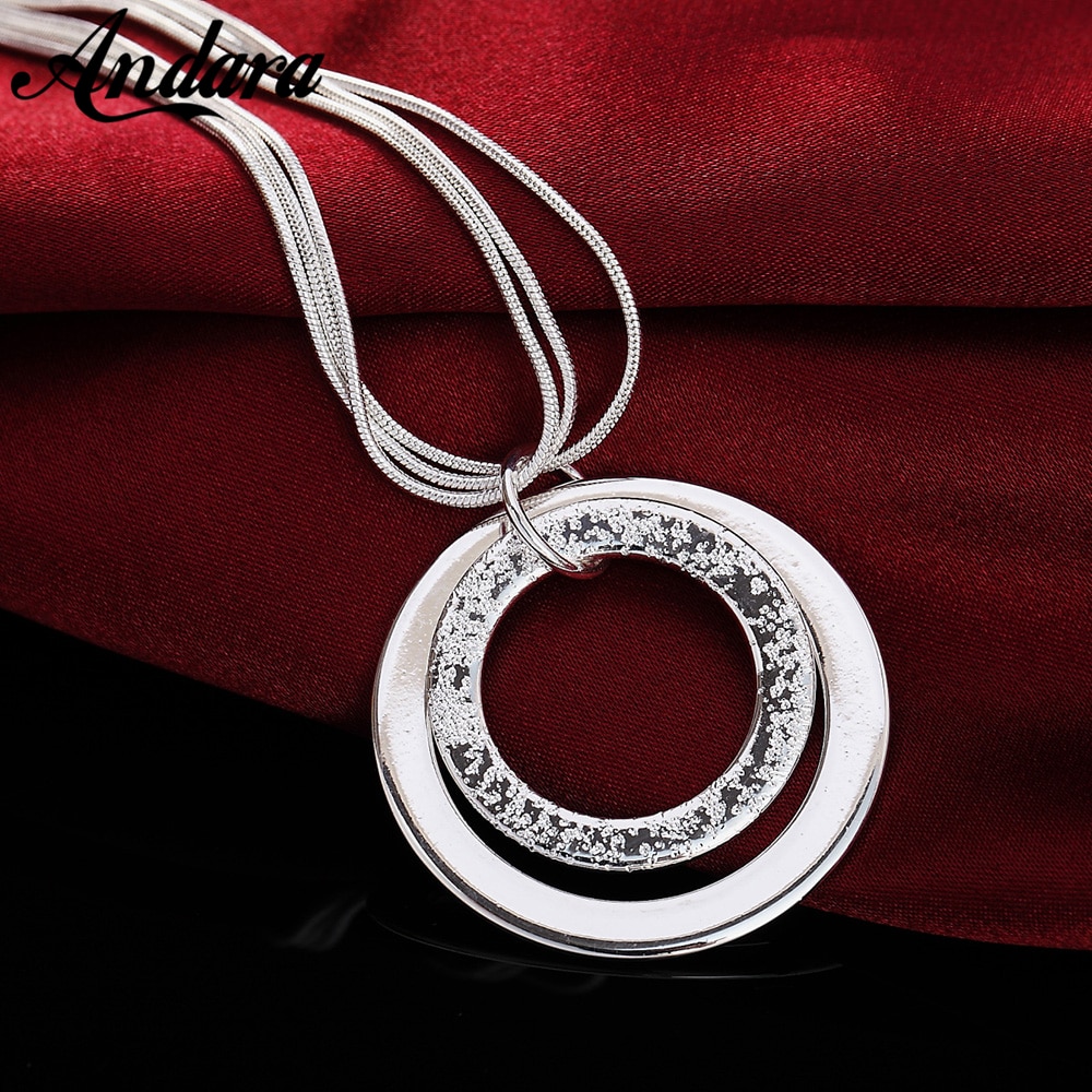 925 en argent Sterling collier rond pendentif multicouche serpent chaîne collier clavicule chaîne pour les femmes bijoux