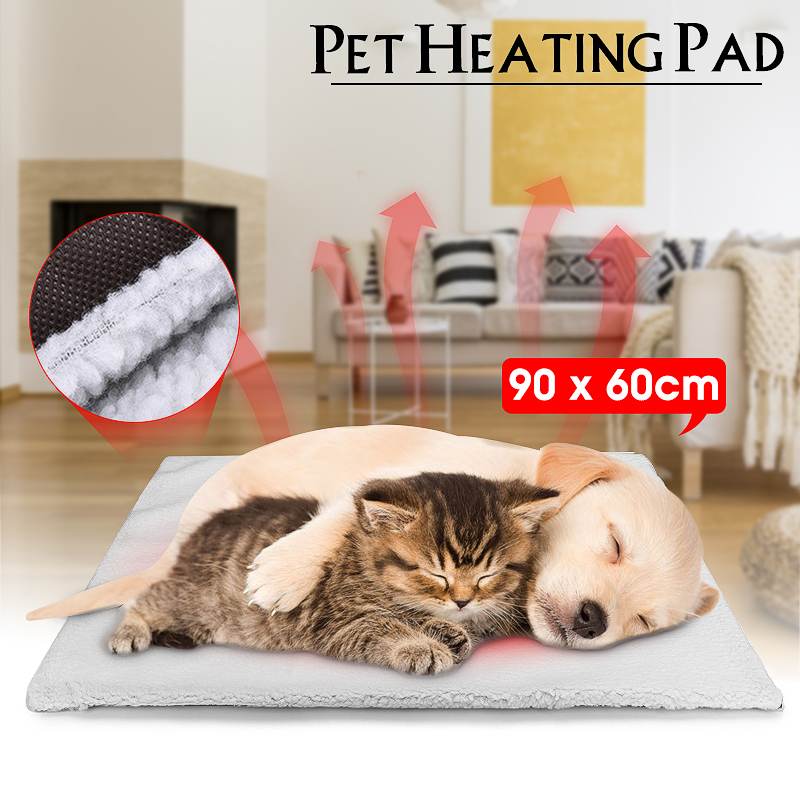 Agneau vers le bas tissu auto-chauffant tapis pour chien grand coussin de lit doux chat tapis thermique lavable oreiller 60x90CM