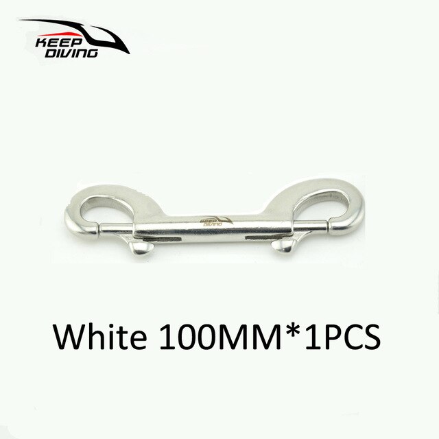 KEEP DIVING 3 PCS 316 Stainless Steel Scuba Diving Double Ended Hook Accessory For Equipment BCD Chioce Snap Bolt kit Quick Draw: White 100mm 1pc