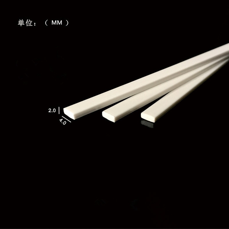 10Pcs ABS Solid Flat Rod Side Length 2*4mm/1*4mm1.5*4mm long 25cm Construction Sand Table DIY Handmade Model Material Plastic