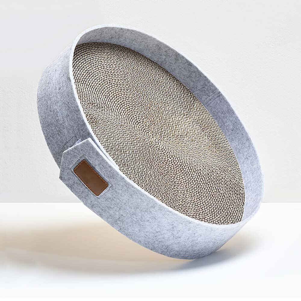 Cat Scratching Board Round Corrugated Cardboard Scratch Pad Scratcher for Kitten Pet Playing Toys