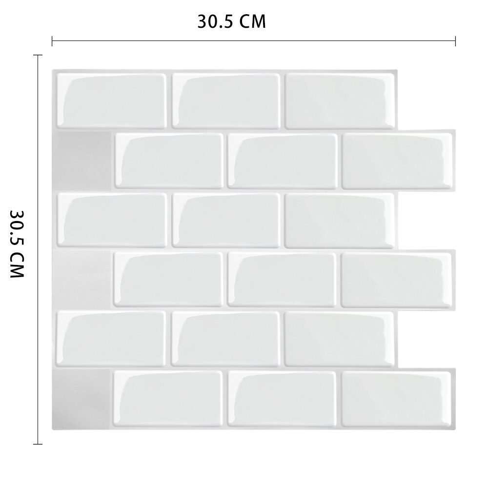 Heminredning vattentät vinyl självhäftande mosaik kakel 3d väggdekal klistermärke självhäftande kök badrum 1 ark: Msow -w51