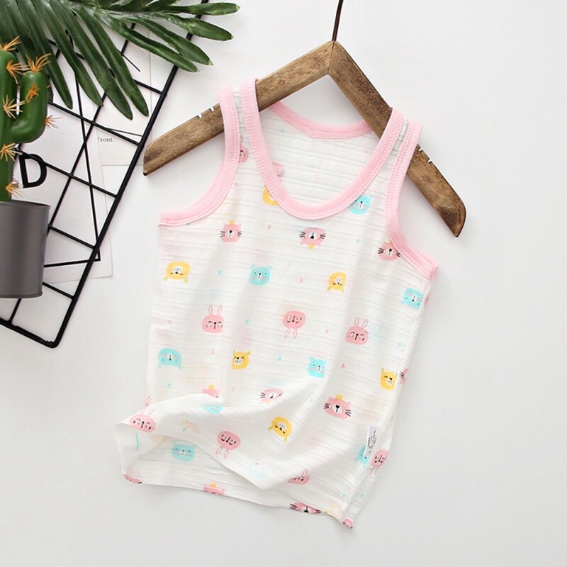 Zomer Meisjes Bloemen Tanks Mouwloze Tops Kids Kleding Katoen Printing Vest Baby Tiener Singlets Kinderen