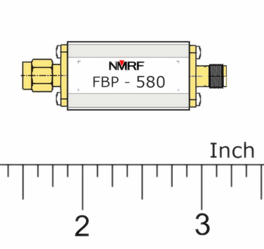 580 (560 ~ 620) MHz filtr pasmowy, bardzo mały rozmiar, interfejs SMA