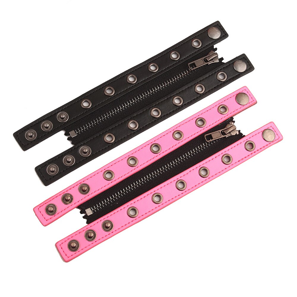 Armbånd bredt sort punk læder armbånd til kvinder geometrisk metal armbånd wrap charm smykker femme