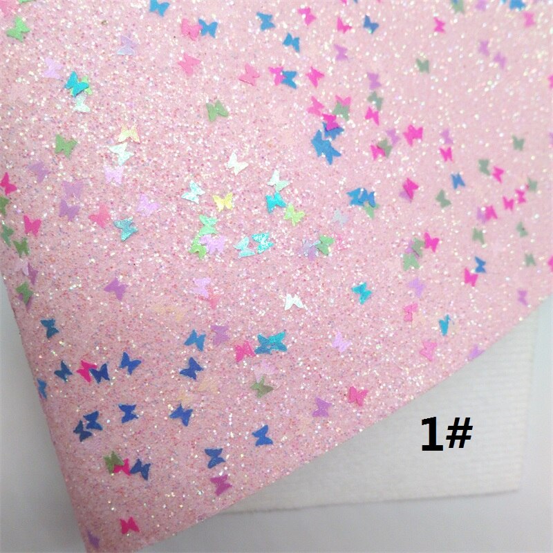 PINK Glitter Fabric, Glitter SUEDE Faux Leather Fabric, Synthetic Leather Sheet For Bows A4 Size 8"x11" Twinkling Ming XM099