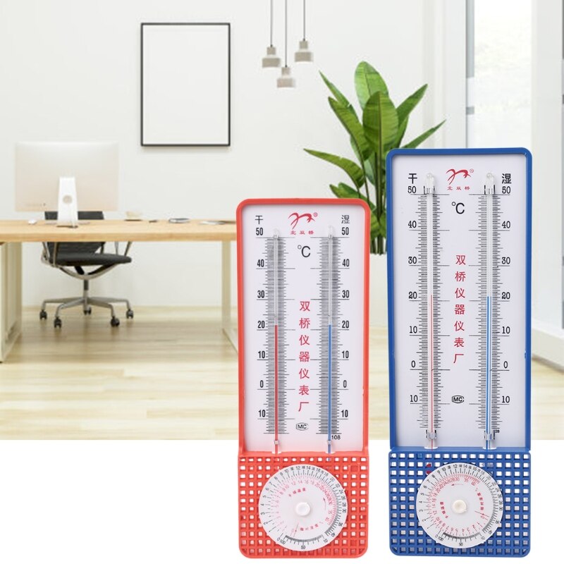 Wet and Dry Bulb Hygrometer Thermometer for Household Greenhouse Temperature RH Y4QC
