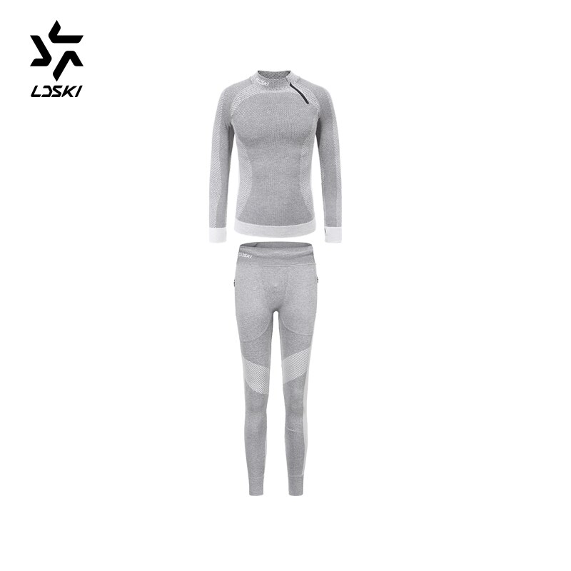 LDSKI compressie athletic-fit activewear ski ondergoed vochtafvoerende stof huid-contact vriendelijke: L / Dark Grey Set