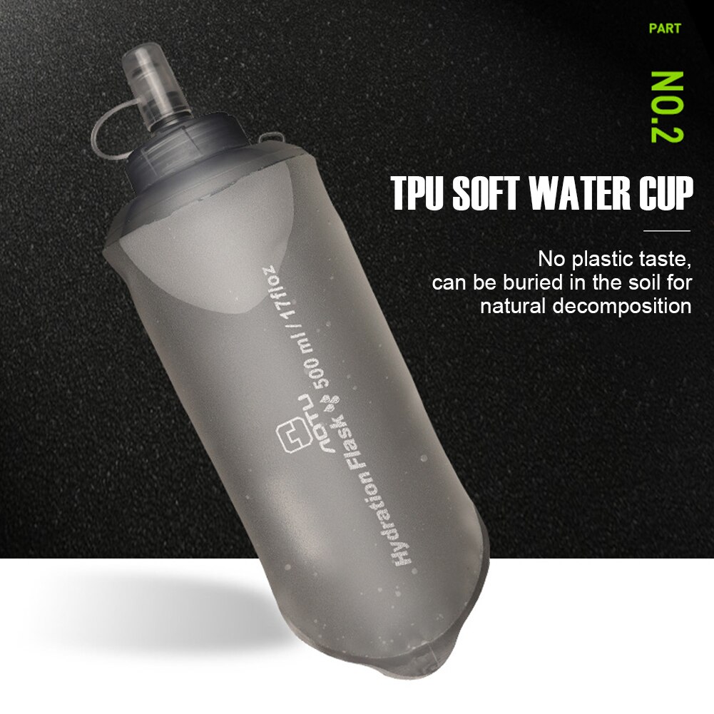 Tpu Zachte Vouwen Water Flessen Inklapbare Hydration Bag(17 Oz.) 500 Ml Water Opslag Tassen Voor Outdoor Fietsen Klimmen Workout