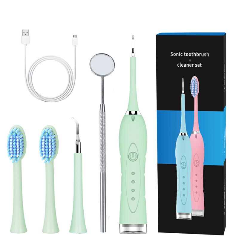 Haushalt Zahnstein Entferner Elektrische Zahnstein Entferner Zahnstein Ultraschall Bleaching USB Aufladbare Zahn Reiniger Tragbare: C-GREEN