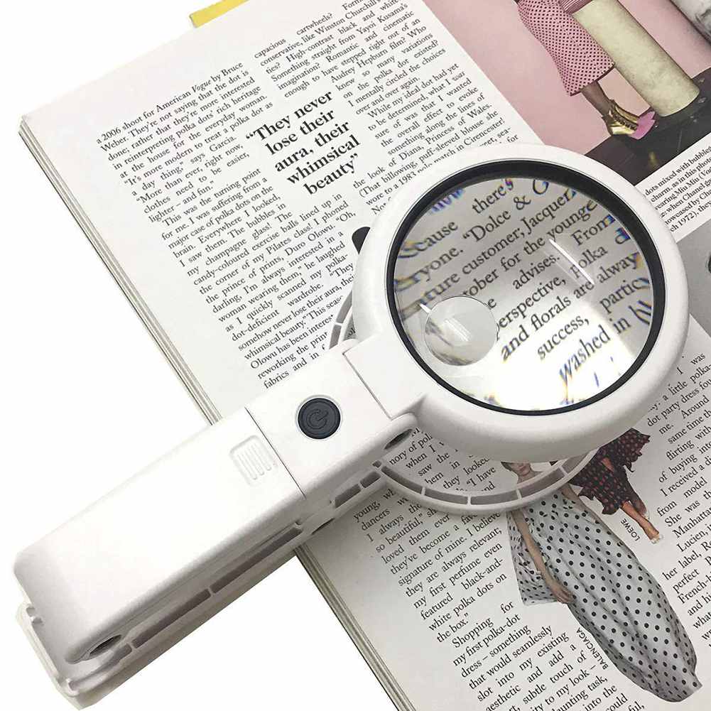 Hd Optical Illuminated Magnifying Glass-(5X + 11X) Magnification Lens,8 Led Lighted Usb Charge Magnifier Glass With Desktop An