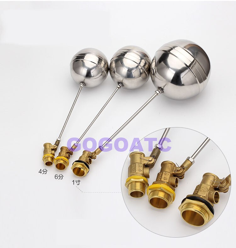 GOGO ATC DN25 DN32 Cold Water Tank Liquid Level Metal Float Valve 1" 1-1/4" Body brass toilet water ball cock