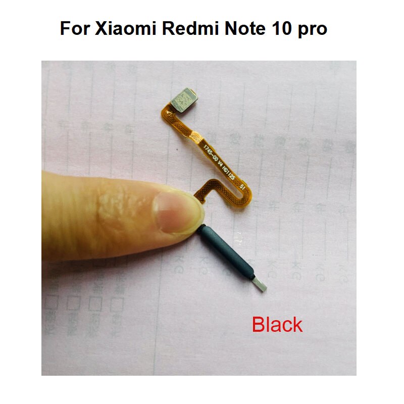 Vingerafdruk Sensor Voor Xiaomi Redmi Note 10 Pro Home Button Menu Touch Id Scanner Lint Connector Flex Kabel max: note 10 pro black