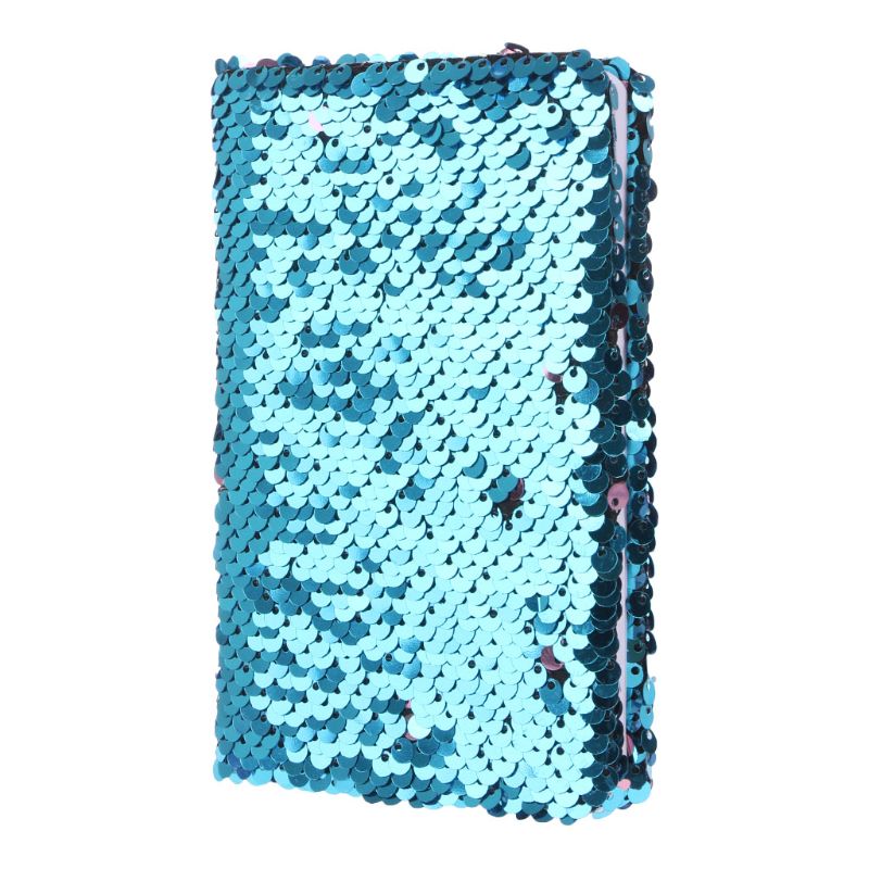 Paljetter anteckningsbok anteckningsbok glitter dagbok memoarer brevpapper kontorsmaterial brevpapper 78 ark: Himmelsblå