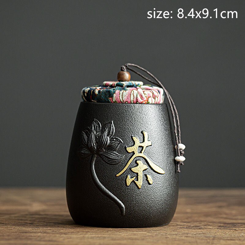 Portable Tea Caddy Travel Tea Bag Sealed Ceramics Jar Tea Storage Moisture-proof Containers Kitchen Spice Coffee Canister: A1