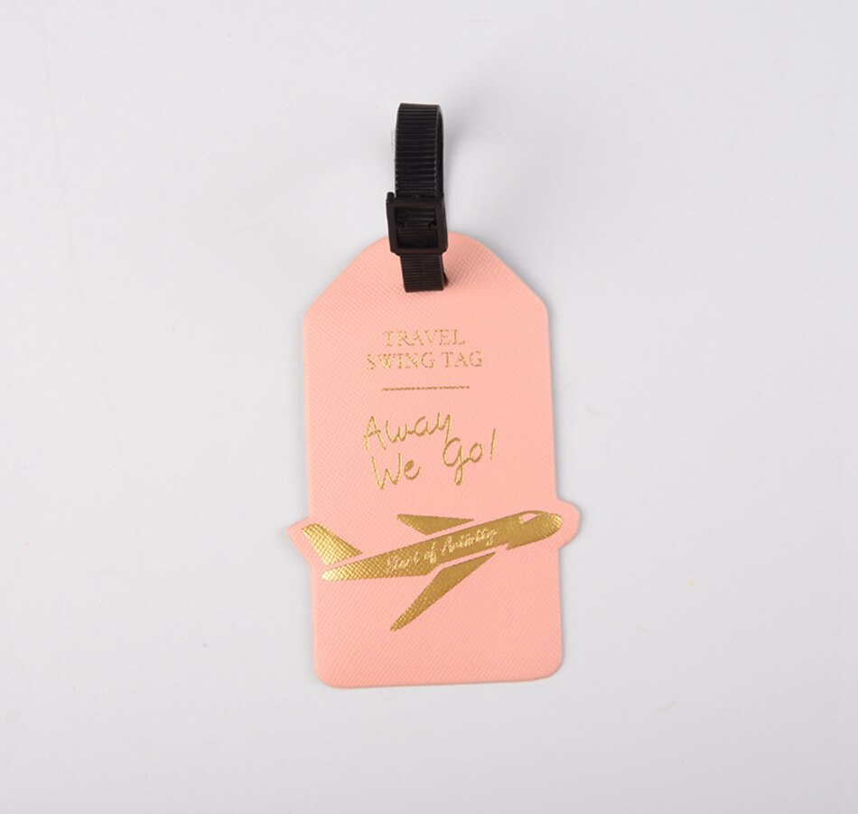 Travel Accessories Aircraft PU Leather Luggage Tag Women Men Portable Label Suitcase ID Address Holder Baggage Boarding: 4