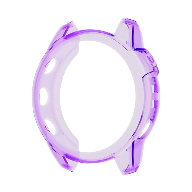 Funda protectora para Garmin Fenix 7, carcasa protectora de reloj inteligente, Marco suave y transparente de TPU, carcasa de parachoques para Garmin Fenix 7 7S 7X: Clear purple / for Fenix 7X